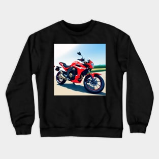 Red Sportbike Motorcycle Crewneck Sweatshirt